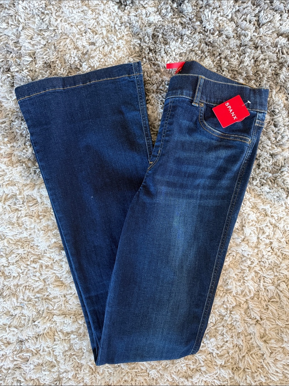 SPANX Dark Blue Flare Jeans with Red Tag